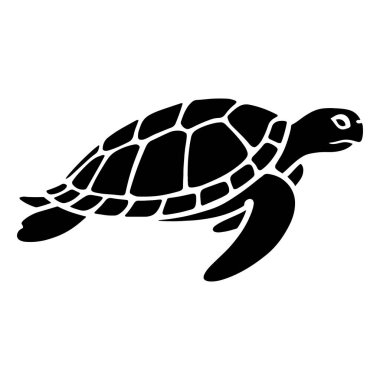 Kaplumbağa vektör silueti çizimi. beyaz arkaplan