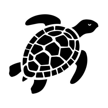 Kaplumbağa vektör silueti çizimi. beyaz arkaplan