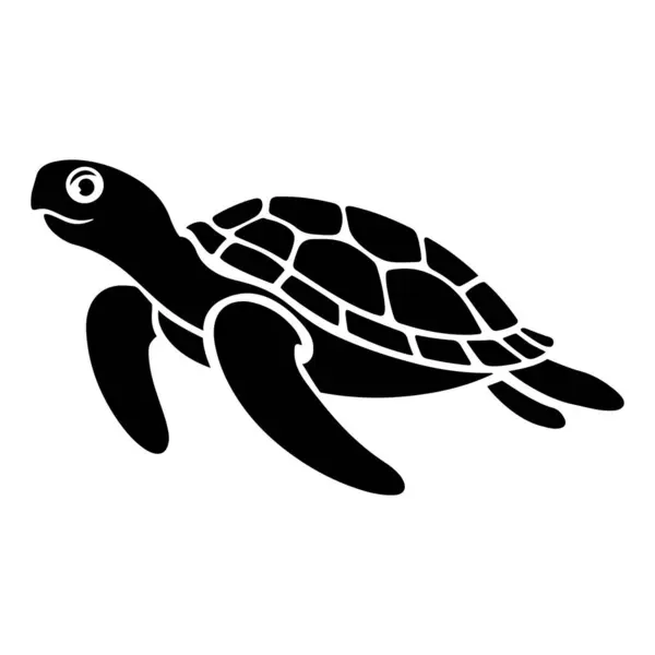 Kaplumbağa vektör silueti çizimi. beyaz arkaplan