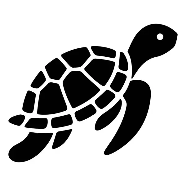 Kaplumbağa vektör silueti çizimi. beyaz arkaplan
