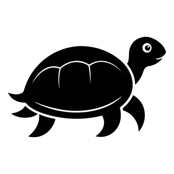 Kaplumbağa vektör silueti çizimi. beyaz arkaplan