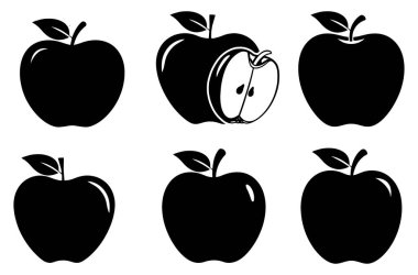Beyaz arkaplanda Apple Simgesi vektör çizimleri