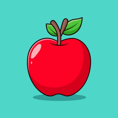 Apple Fruit Karikatür Vektör Simgesi İllüstrasyonu - İzole Gıda Nesnesi - Gıda Nesnesi Simgesi Simgesi