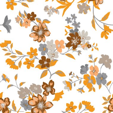 Çiçek elementleriyle kusursuz desen