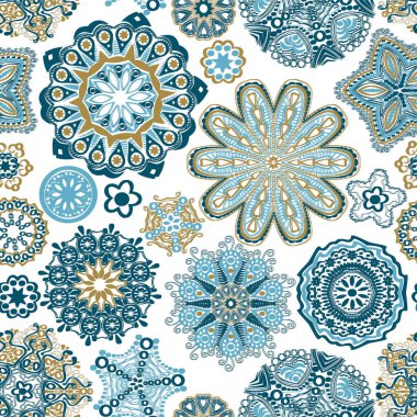 etnik çiçek seamless modeli