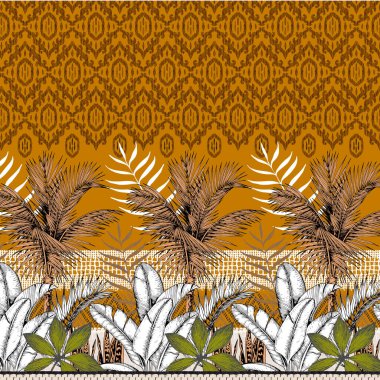 palmiye ağaçları ile tropikal arka plan.