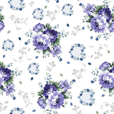 Güzel çiçeklerle kusursuz desen