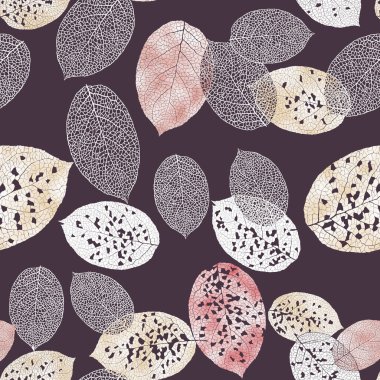 Sonbahar yapraklarının vektör illüstrasyonu pürüzsüz desen