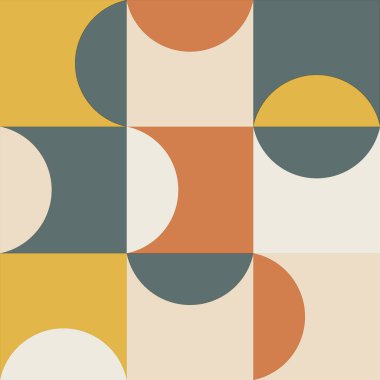 Çemberli geometrik dikişsiz desen, vektör illüstrasyonu