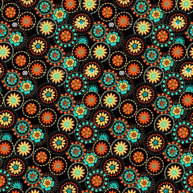 etnik çiçek seamless modeli