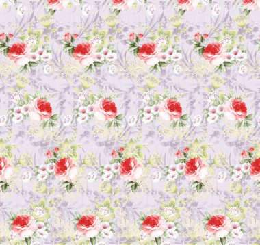 Suluboya çiçek ve yaprakları