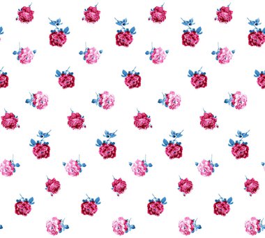 suluboya böğürtlen ve çiçekler. Kusursuz desen.