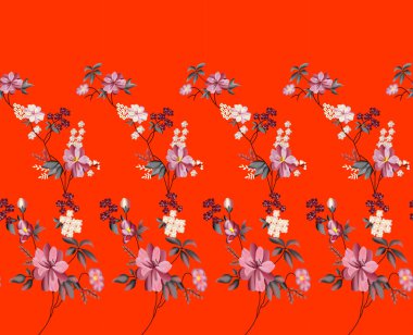 Kırmızı ve beyaz orkidelerin kusursuz deseni. Çiçek arkaplanı