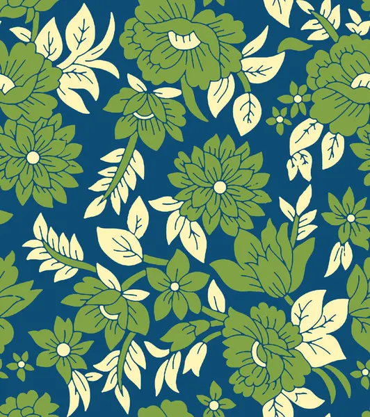 Çiçek ve yapraklı kusursuz çiçek deseni. Tekstil, duvar kâğıtları ve web sayfası tasarımı için çiçek arkaplanı.