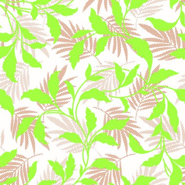 Yapraklı kusursuz tropikal desen