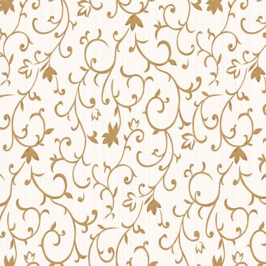 Kusursuz çiçek vektör arkaplanı. Altın yapraklı ve böğürtlenli soyut çiçek deseni