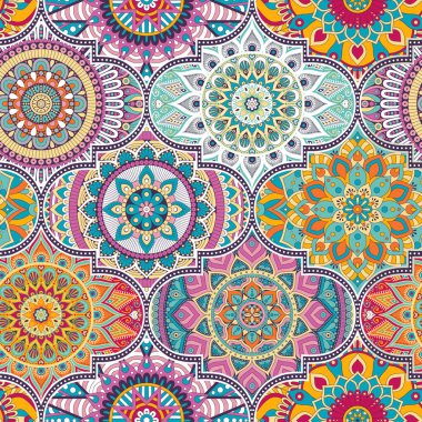 etnik çiçek seamless modeli