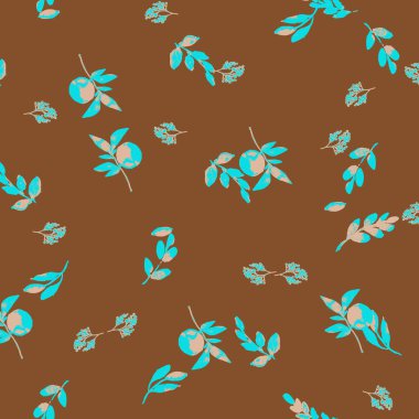 Basit renkli yapraklar ve elementlerle kusursuz desen