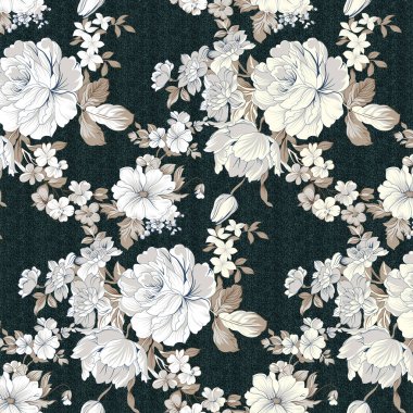 Çiçekli pürüzsüz doku. vektör çiçek arkaplanı.