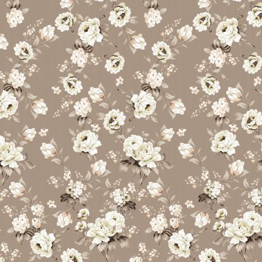 Kusursuz duvar kağıdı deseni. çiçekler, yapraklar.