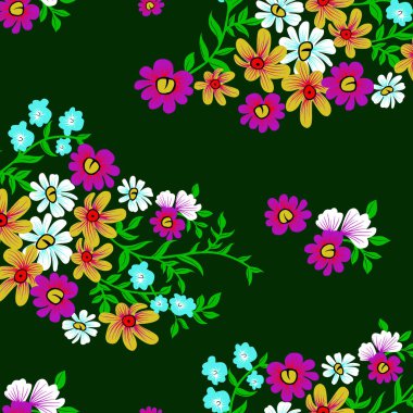 güzel renkli çiçekler ile Seamless Modeli
