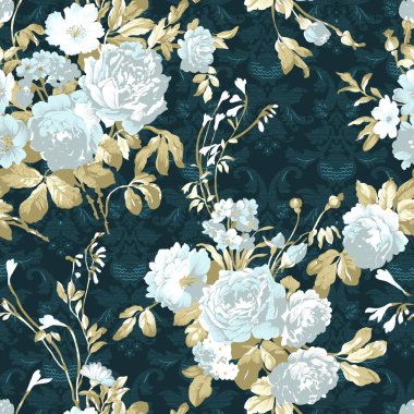 vektör sorunsuz çiçek desenli arka plan