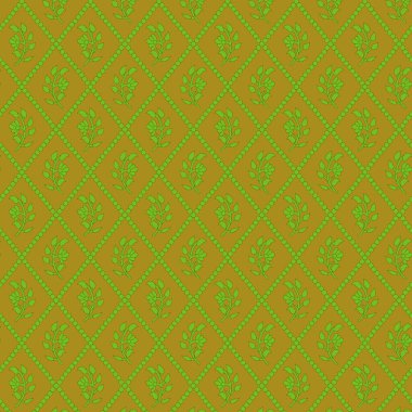 Altın süslemeli, pürüzsüz yeşil desenli. vektör illüstrasyonu.