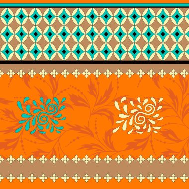 Mandalalar ile etnik çiçek seamless modeli