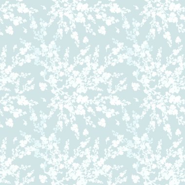 Gri arkaplandaki beyaz çiçekler pürüzsüz desen