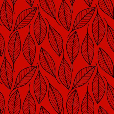 vektörsüz kırmızı el çizilmiş ağaç dalları deseni.