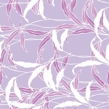 Palmiye yaprakları ve egzotik kuşlarla tropik, pürüzsüz desen