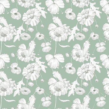 suluboya çiçek deseni, el çizimi pürüzsüz desen, çiçekler, yapraklar