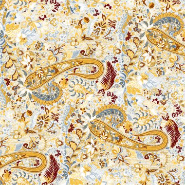 golden floral seamless pattern. vector illustration