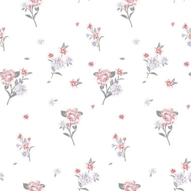 Çiçekli suluboya desen. el boyaması botanik çizimi.