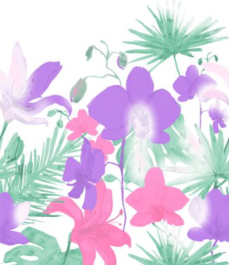 Çiçekli suluboya arkaplan