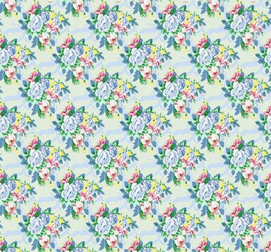 Çiçek desenli suluboya. vektör.