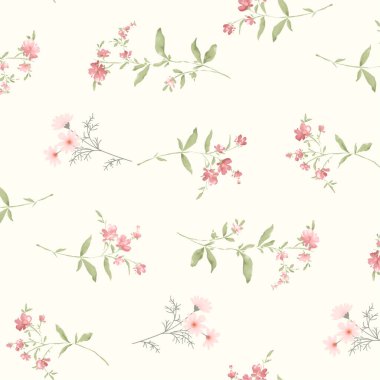 Çiçekleri ve tomurcukları olan kusursuz çiçek duvar kağıtları.