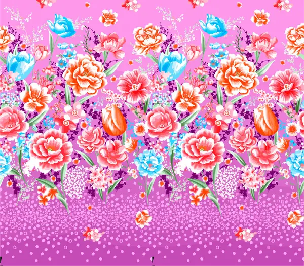 Renkli çiçek desenli.