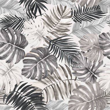 Tropik palmiye yaprakları. Kusursuz desen