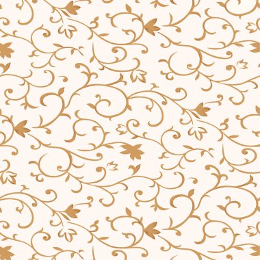 Yapraklı kusursuz çiçek duvar kağıdı. vektör illüstrasyonu