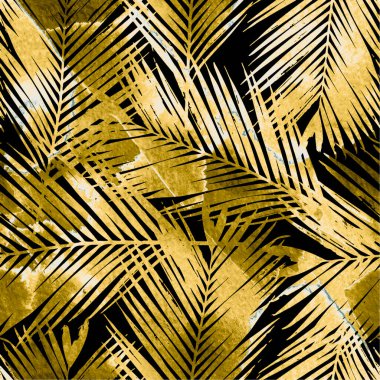Palmiye yapraklı, tropik, pürüzsüz desen