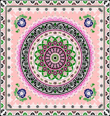 vektör soyut dekoratif etnik süsleme. Klasik kare arkaplan