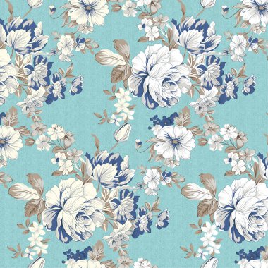 Kartpostal için güzel çiçek süslerinin vektör çizimi