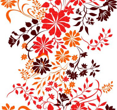 Çiçeklerle kusursuz desen. Vektör çizimi. Çiçek arkaplanı.