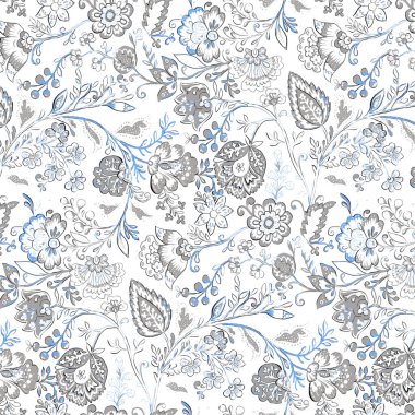 Çiçek süsleme, vektör çizim ile Seamless Modeli