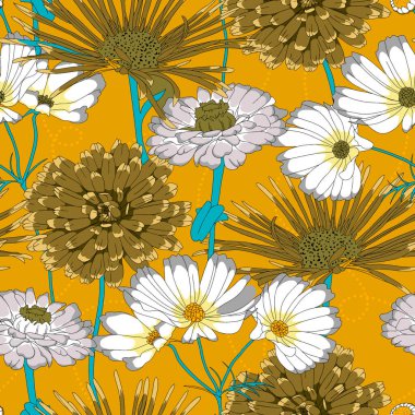 Çiçeklerle kusursuz desen.