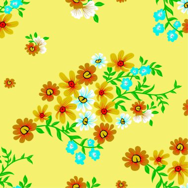 Soyut renkli çiçek seamless modeli