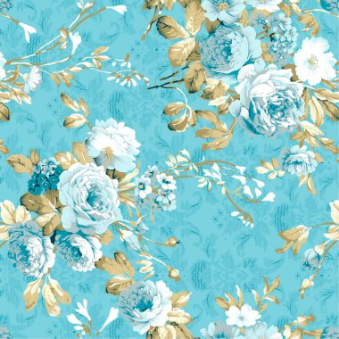 Çiçeksiz desenli klasik arka plan, vektör illüstrasyonu