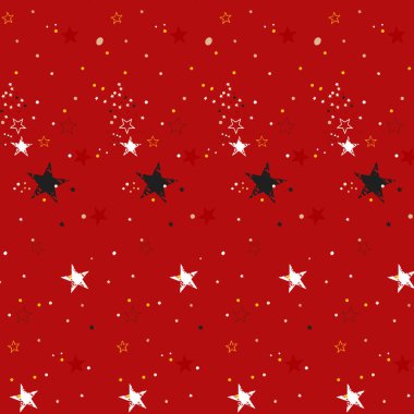 Yıldızlı ve kar taneli kusursuz Noel arkaplan deseni