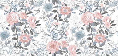 Çiçeksiz suluboya desen.